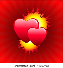 Flames of passion Valentine's Day background