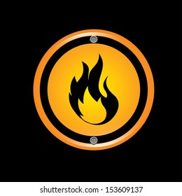 flames signal over black background vector illustration   