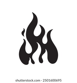 Flames silhouette. Detailed flames print for t-shirt, banner, logo design. Flames picture isolated on white background. Vector illustration