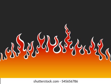 flames in the style of hot rod - vector illustration