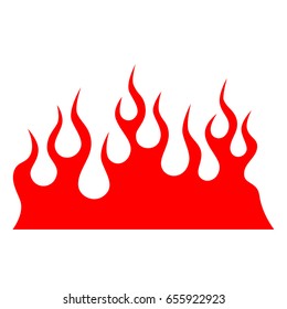 Flames Stylish Design Vector Silhouette, Tattoo Red Fire Icon Illustration