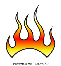 Flames vector icon isolated on white background – icon fire illustration