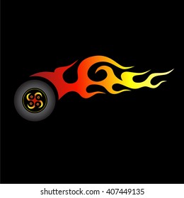 Flames vector icon isolated on black background – icon fire illustration