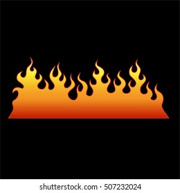 Flames vector icon isolated on black background – icon fire illustration