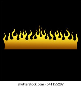 Flames vector icon isolated on black background – icon fire illustration