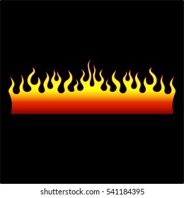 Flames vector icon isolated on black background – icon fire illustration