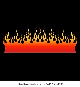 Flames vector icon isolated on black background – icon fire illustration, sample car hood stickers