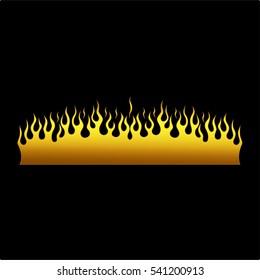 Flames vector icon isolated on black background – icon fire illustration