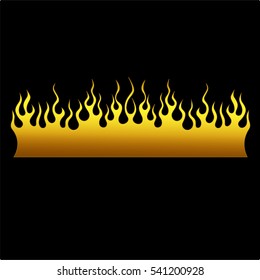 Flames vector icon isolated on black background – icon fire illustration