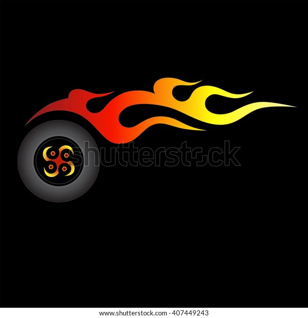 Flames vector icon isolated on black\
background – icon fire\
illustration