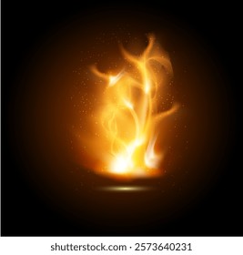 Flames Vector Illustration, bonfire background