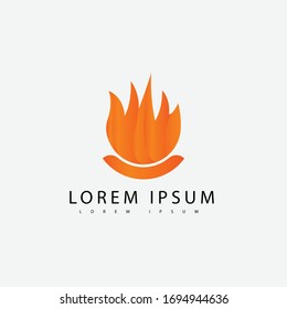 Flames. Vector logo. Flammable symbol. Fire