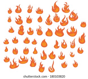 Flames vector set 