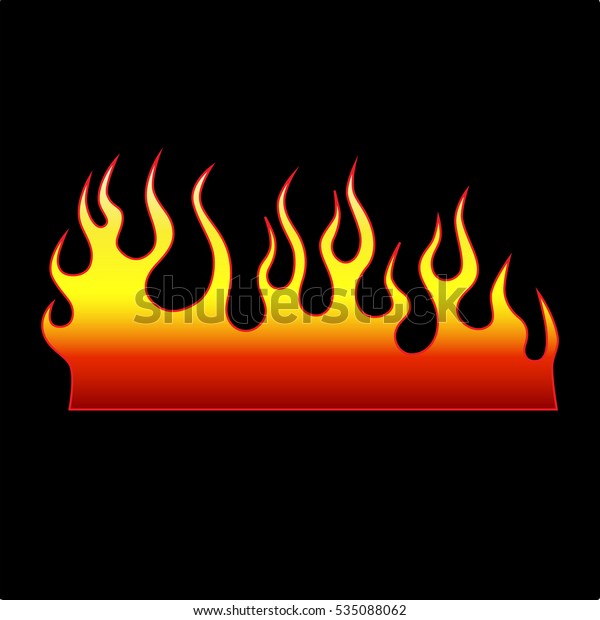Flames\
vector tattoo icon isolated on black background – icon fire\
illustration, sample car hood racing stickers\
