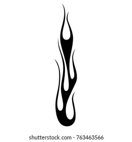 Flames Wheel, Black Silhouette Tattoo Tribal Vector Design. Flame Fire Isolated Template Logo.