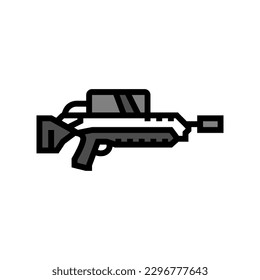 Flammenwerfer-Waffenkriegs-Farbsymbol Vektorgrafik. Flammenwerfer-Waffenkriegszeichen. einzelne Symbolillustration