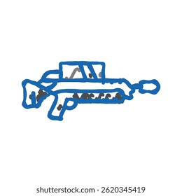flamethrower waffe war doodle symbol skizze vektor. Flammenwerferwaffenkriegszeichen. einzelne Symbolgrafik