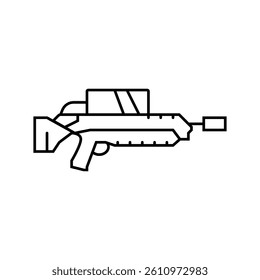 flamethrower weapon war line icon vector. flamethrower weapon war sign. isolated contour symbol black illustration