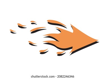Flaming arrow icon. Speed concept.fire vector logo isolated on white background.
