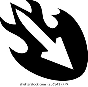 a flaming arrow item vector icon