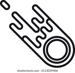 Flaming Asteroidensymbol. Rush-Meteor-Symbol. Comet-Logo