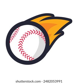 Flaming baseball cartoon logo design