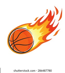 flaming basket ball