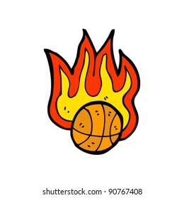 flaming basketball cartoon