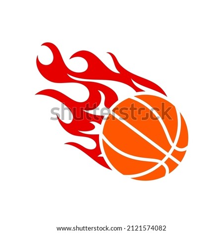 Flaming Basketball Logo can be use for icon, sign, logo and etc