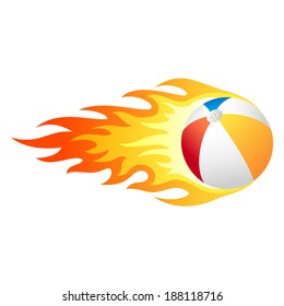 Flaming beach ball