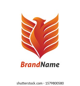 Flaming Bird Phoenix Logo Template