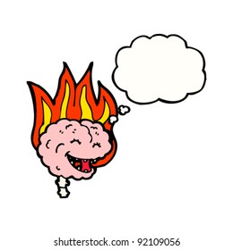 flaming brain cartoon