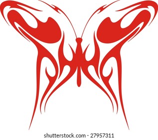 Flaming butterfly vector illustration, great for vehicle graphics, stickers and T-shirt designs. Ready for vinyl cutting.