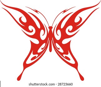 Flaming butterfly vector illustration, great for vehicle graphics, stickers and T-shirt designs. Ready for vinyl cutting.
