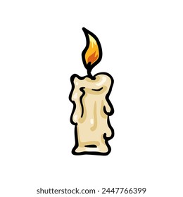 Flaming Candle - Single Halloween Doodle Icon
