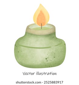 Flaming candles with Christmas hand paint 