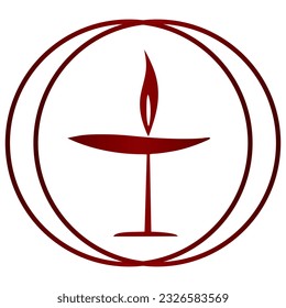 The Flaming Chalice Vector Illustration. Symbol Of Unitarianism And Unitarian Universalism
