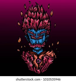 flaming character vector design