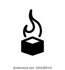 Bloc de charbon flambant symbolisant la chaleur et l'énergie brûlante