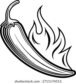 Conjunto de iconos de pimiento chili flameante. Diseño de Vector de comida picante. Iconos calientes del fuego de la pimienta. Vector rojo, negro y gris