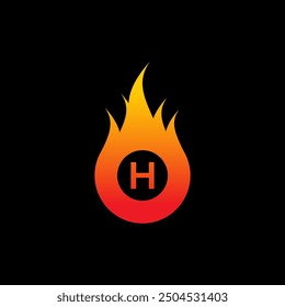 flaming circle concept on black background