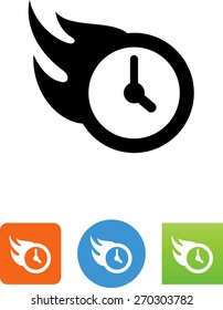 Flaming clock icon