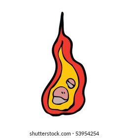 flaming coals cartoon