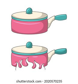 Ilustración vectorial de color de cocción de floración con estilo de dibujo manual sencillo