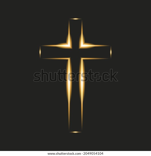 Flaming Cross On Black Background Christian Stock Vector (Royalty Free ...