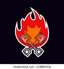 Flaming cross piston
