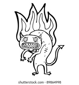flaming demon cartoon
