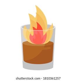 Diseño de icono de la bebida inflamatoria, vector plano 