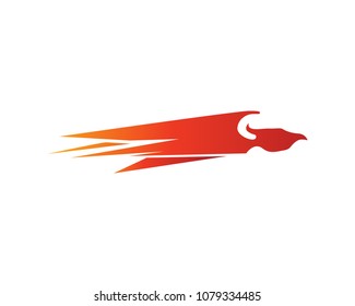 Flaming Eagle Transportation Logo In White Isolated Background