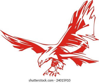 Flaming Eagle vector illustration, great for vehicle graphics, stickers and T-shirt designs. Ready for vinyl cutting.